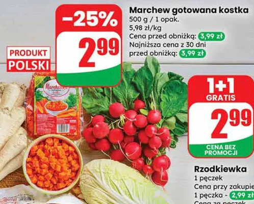 Marchew gotowana kostka promocja w Dino