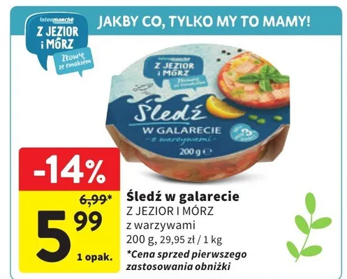 Śledź w galarecie z warzywami promocja w Intermarche