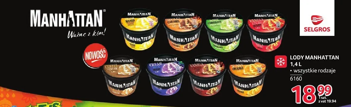 Lody MANHATTAN Chocolate Caramel Peanut promocja w Selgros