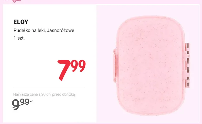 Pudełko na leki Eloy jasnoróżowe promocja w Rossmann