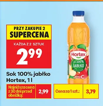 Sok 100% jabłko promocja w Biedronka