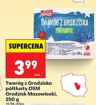 Twaróg z Grodziska półtłusty OSM Grodzisk Mazowiecki promocja w Biedronka