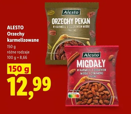 Migdały w karmelu z miodem i cynamonem Alesto promocja w Lidl