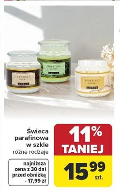 Świeca parafinowa w szkle promocja w Carrefour
