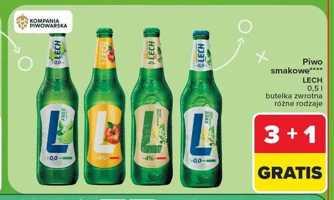 Piwo bezalkoholowe smakowe Lech Free promocja w Carrefour Market