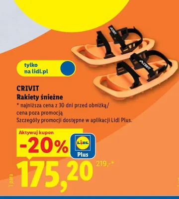 Rakiety śnieżne Crivit promocja w Lidl
