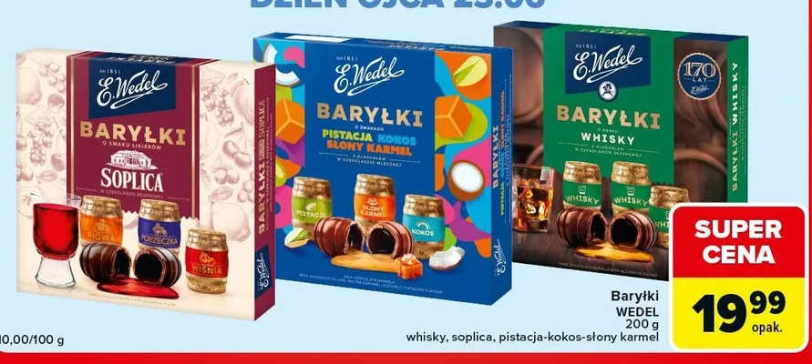 Baryłki E.Wedel o smakach pistacja kokos słony karmel promocja w Carrefour Market