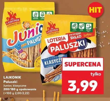 Paluszki Lajkonik Junior promocja w Kaufland