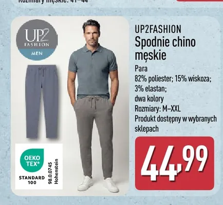 Spodnie chino męskie UP2FASHION promocja w Aldi