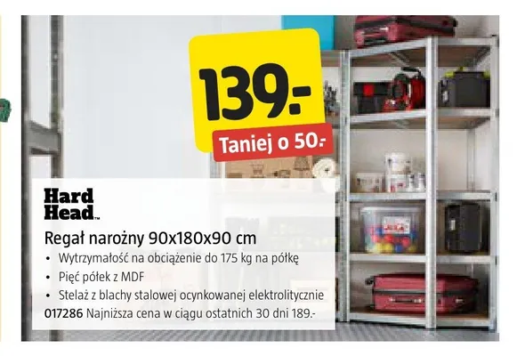 Regał narożny Hard Head promocja w Jula