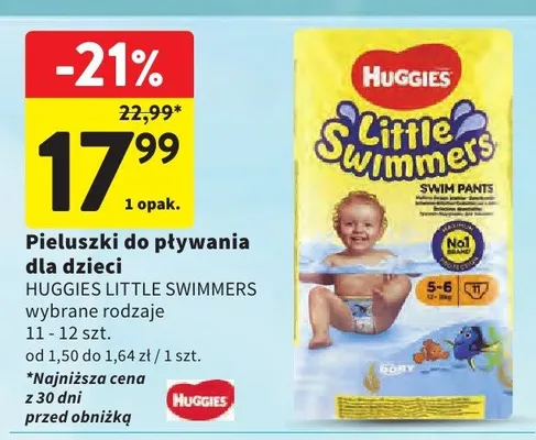 Pieluszki do pływania dla dzieci Huggies Little Swimmers promocja w Intermarche