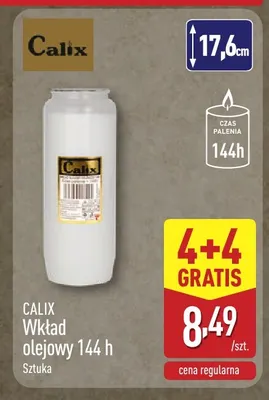 Wkład olejowy 144 h Calix promocja w Aldi