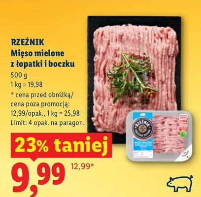 Mięso mielone z łopatki i boczku promocja w Lidl