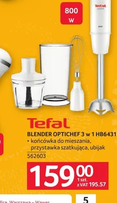 Blender Tefal Optichef 3 w 1 HB6431 promocja w Selgros