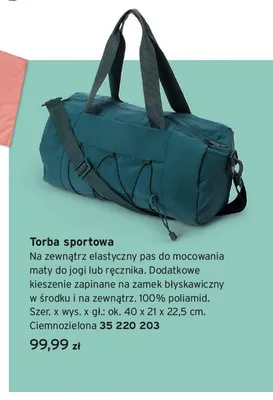 Torba sportowa Tchibo ciemnozielona promocja w Tchibo