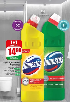 Płyn do mycia wc Domestos 1l promocja w Dino