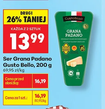 Ser Grana Padano Gusto Bello promocja w Biedronka