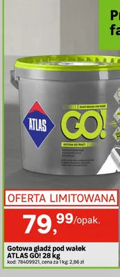 Gotowa gładź pod wałek Atlas GO! promocja w Leroy Merlin