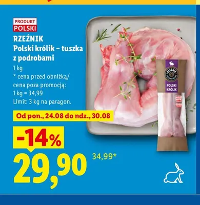 Tuszka królika z podrobami Rzeźnik promocja w Lidl