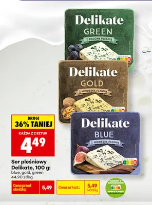 Ser pleśniowy Delikate green promocja w Biedronka