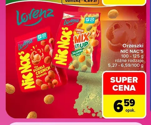 Orzeszki Nic Nac's The Double Crunch Peanuts promocja w Carrefour Market