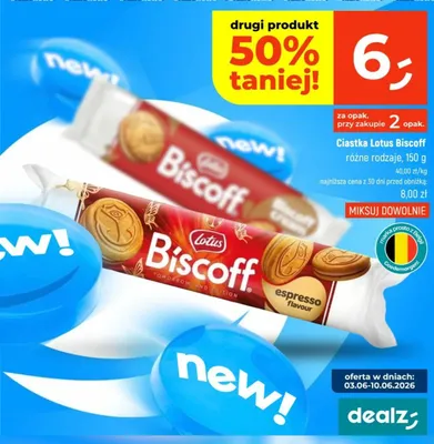 Ciastka Lotus Biscoff Tomorrowland Edition espresso flavour promocja w Dealz
