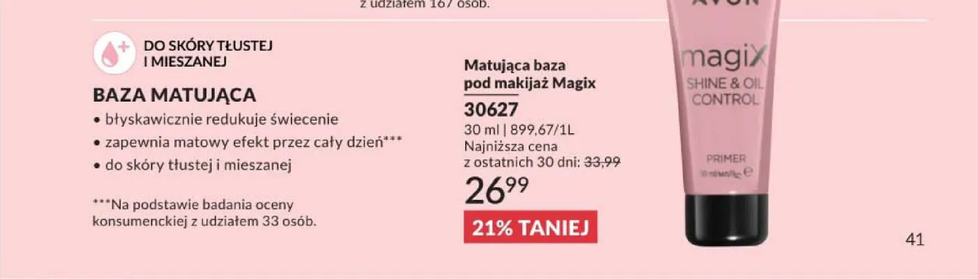 Matująca baza pod makijaż Magix AVON do skóry tłustej i mieszanej promocja w AVON