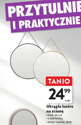 Okrągłe lustro na ścianę promocja w Intermarche