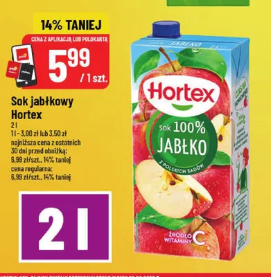 Sok jabłkowy Hortex promocja w POLOmarket
