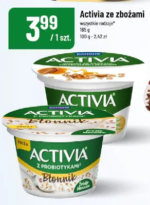 Jogurt Activia ze zbożami błonnik promocja w POLOmarket