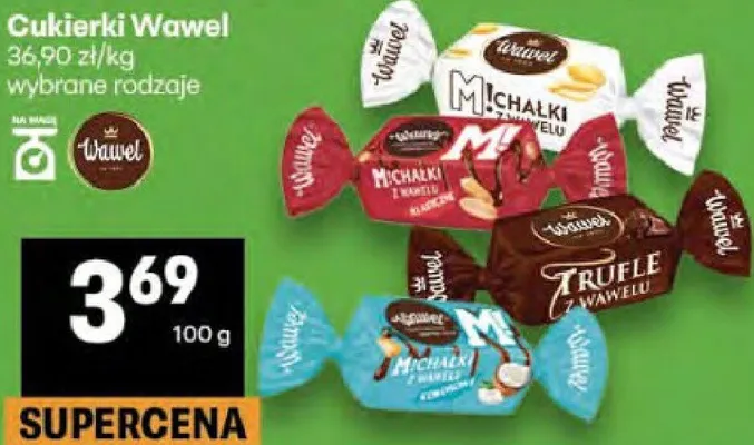 Cukierki Wawel Michałki, Trufle z Kawałkami promocja w Delikatesy Centrum