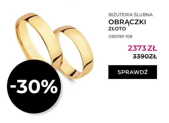 Obrączki ślubne złoto promocja w Briju