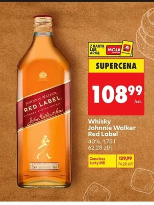 Whisky Johnnie Walker Red Label promocja w Biedronka