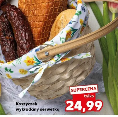 Koszyczek wykładany serwetką promocja w Kaufland