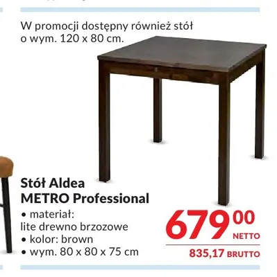 Stół Aldea Metro Professional promocja w Makro