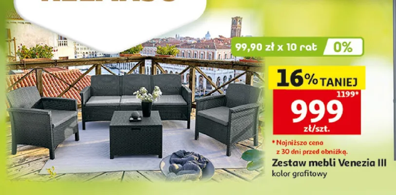 Zestaw mebli Venezia III kolor grafitowy promocja w Auchan
