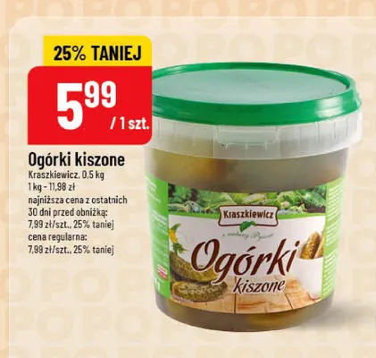 Ogórki kiszone promocja w POLOmarket