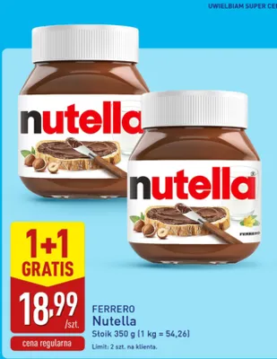 Krem Nutella 1+1 GRATIS promocja w Aldi