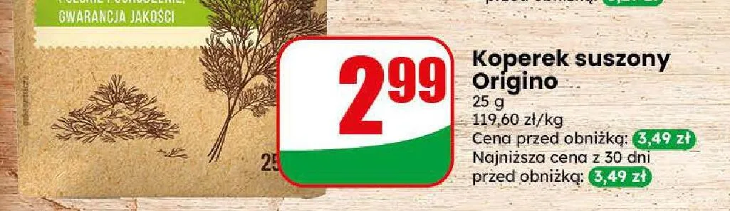 Koperek suszony Origino promocja w Dino