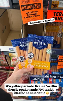 Wszystkie parówki DRUGIE -70% promocja w Biedronka