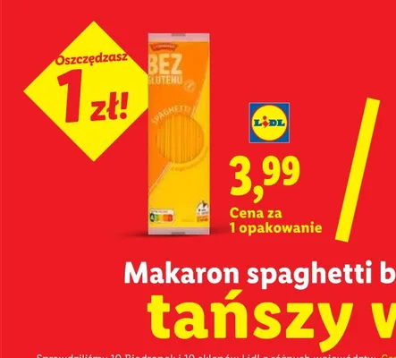 Makaron spaghetti bez glutenu Combino promocja w Lidl