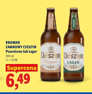 Piwo Browar Zamkowy Cieszyn Pszeniczne promocja w Lidl
