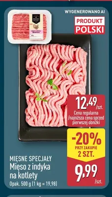 Mięso z indyka na kotlety Mięsne Specjały promocja w Aldi