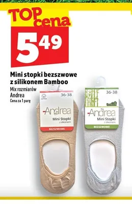 Mini stopki bezszwowe z silikonem Bamboo Andrea promocja w TOPAZ