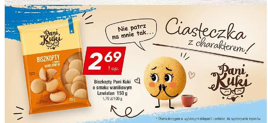 Biszkopty Pani Kuki o smaku waniliowym Lewiatan promocja w LEWIATAN