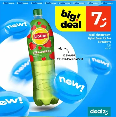 Napój niegazowany Lipton Green Ice Tea Strawberry promocja w Dealz