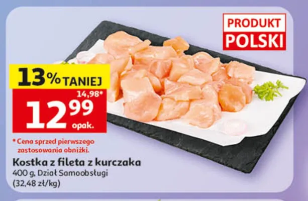 Kostka z fileta z kurczaka promocja w Auchan