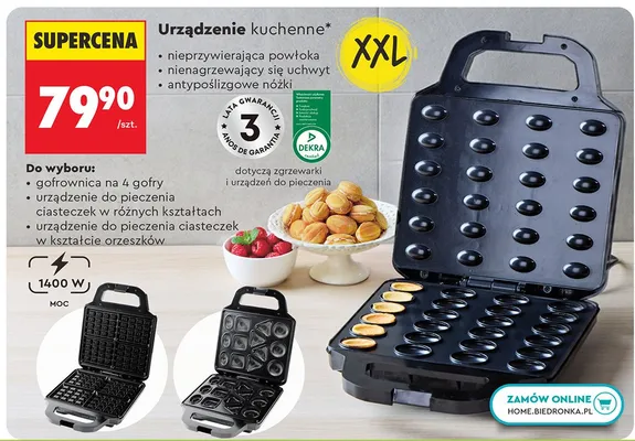 Urządzenie kuchenne XXL - gofrownica, urządzenie do pieczenia ciasteczek promocja w Biedronka