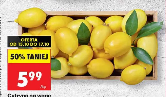 Cytryny na wagę promocja w Biedronka