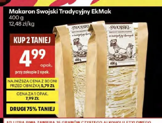 Makaron Swojski Tradycyjny EkMak promocja w Delikatesy Centrum
